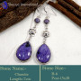Charoite E - BZE746-Valentine's Offer Charoite Gemstone New Design Bezel Earr