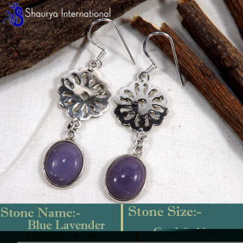 Blue Lavender D - BZE745-Vlaentine's Special Gorgeous Blue Lavender Gemstone Bezel