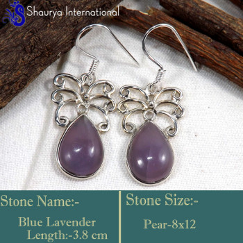 Blue Lavender O - BZE745-Vlaentine's Special Gorgeous Blue Lavender Gemstone Bezel