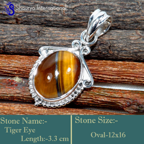 Tiger Eye P - SSP848-Fabulous Party Look Handmade Designer Pendants 925 Sterli