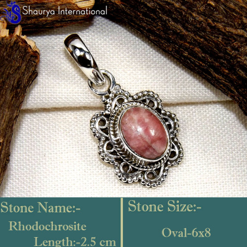 Rhodochrosite A - SD638-Amazing Latest Fashionable Designer Pendants 925 Sterling