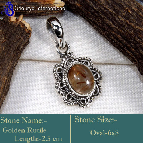 Golden Rutile K - SD638-Amazing Latest Fashionable Designer Pendants 925 Sterling