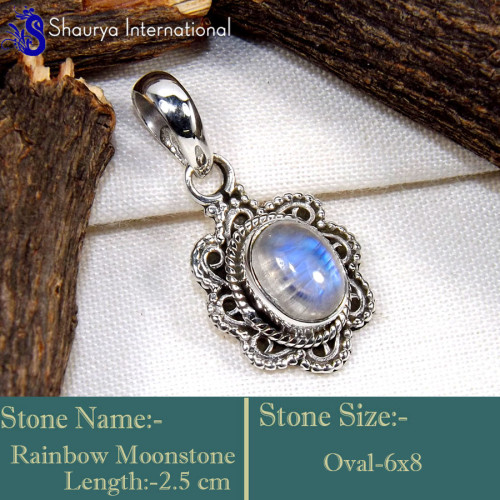 Rainbow Moonstone O - SD638-Amazing Latest Fashionable Designer Pendants 925 Sterling