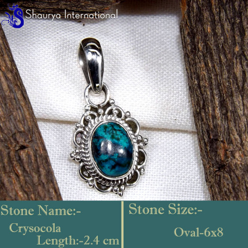 Crysocola H - SD632-Exclusive Valentine's Special Handmade Designer Pendants 9