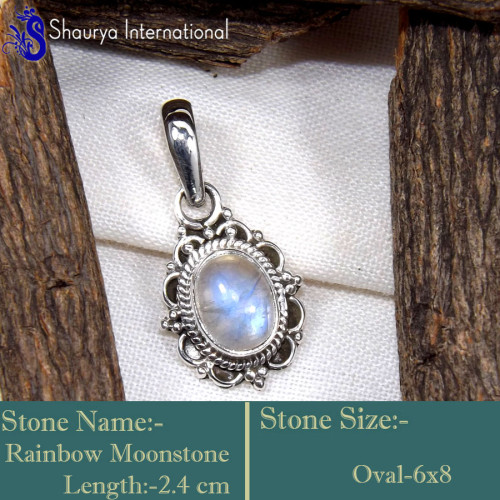Rainbow Moonstone M - SD632-Exclusive Valentine's Special Handmade Designer Pendants 9