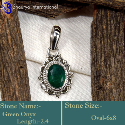 Green Onyx Cut B - SD631-925 Sterling Silver Glamorous Cut Gemstones Designer Penda
