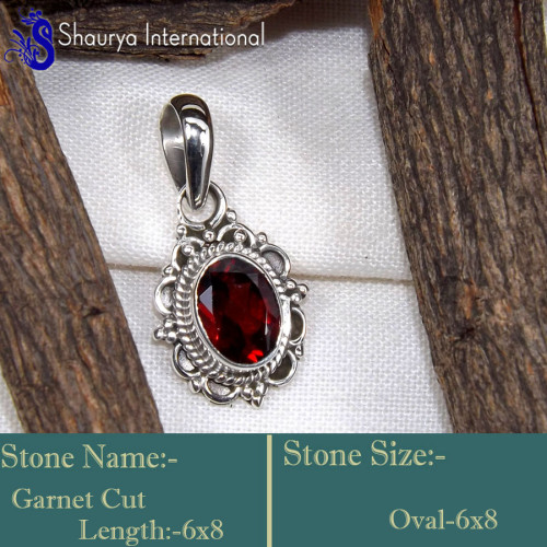 Garnet Cut O - SD631-925 Sterling Silver Glamorous Cut Gemstones Designer Penda