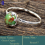 Green Copper Turquoise C - RBS872-Exclusive Gemstones Handmade Designer Baby Rings 925 Ster