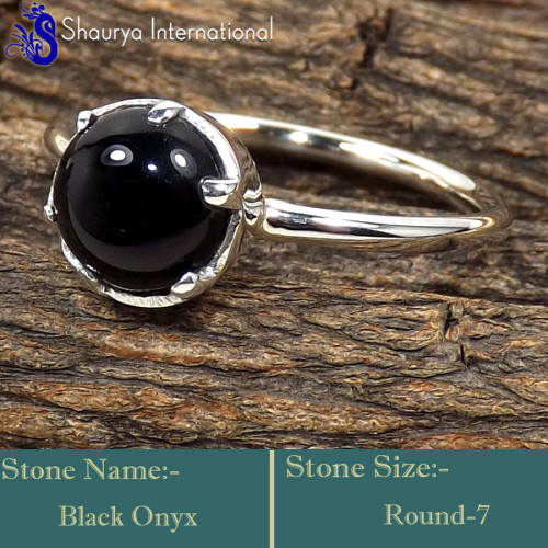 Black Onyx E - RBS872-Exclusive Gemstones Handmade Designer Baby Rings 925 Ster Black Onyx E - RBS872-Exclusive Gemstones Handmade Designer Baby Rings 925 Ster