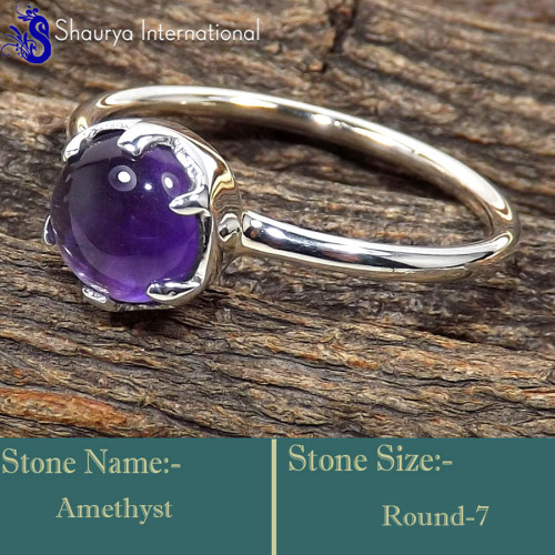 Amethyst Cab F - RBS872-Exclusive Gemstones Handmade Designer Baby Rings 925 Ster Amethyst Cab F - RBS872-Exclusive Gemstones Handmade Designer Baby Rings 925 Ster