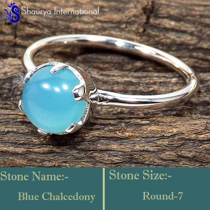 Blue Chalcedony H - RBS872-Exclusive Gemstones Handmade Designer Baby Rings 925 Ster Blue Chalcedony H - RBS872-Exclusive Gemstones Handmade Designer Baby Rings 925 Ster