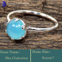 Blue Chalcedony H - RBS872-Exclusive Gemstones Handmade Designer Baby Rings 925 Ster