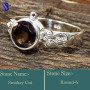 Smokey Quartz Cut C - RBS871-Charming Cut Gemstones Handmade Colourful Baby Rings 925