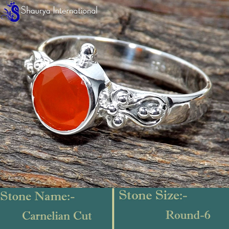 Carnelian Cut E - RBS871-Charming Cut Gemstones Handmade Colourful Baby Rings 925