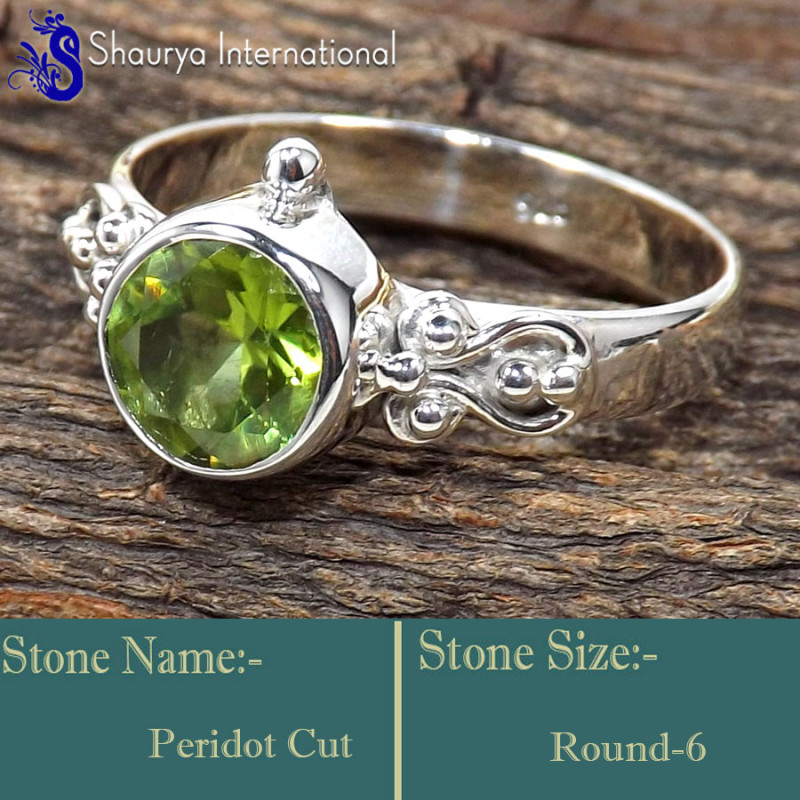 Peridot H - RBS871-Charming Cut Gemstones Handmade Colourful Baby Rings 925 Peridot H - RBS871-Charming Cut Gemstones Handmade Colourful Baby Rings 925