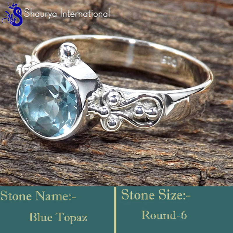 Blue Topaz I - RBS871-Charming Cut Gemstones Handmade Colourful Baby Rings 925 Blue Topaz I - RBS871-Charming Cut Gemstones Handmade Colourful Baby Rings 925