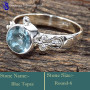 Blue Topaz I - RBS871-Charming Cut Gemstones Handmade Colourful Baby Rings 925