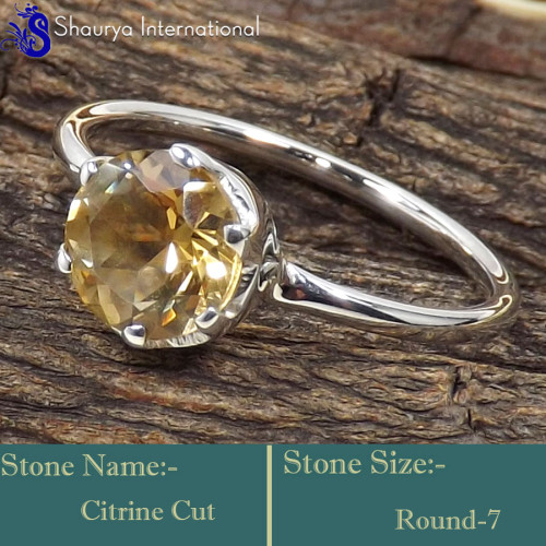 Citrine Cut B - RBS870-Glorious Cut Gemstone Wholesale Handmade Rings 925 Sterli