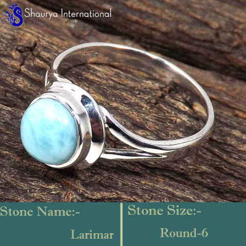 Larimar Cab D - RBS864-Genuine Larimar Gemstone Designer Small Baby Rings 925 St Larimar Cab D - RBS864-Genuine Larimar Gemstone Designer Small Baby Rings 925 St