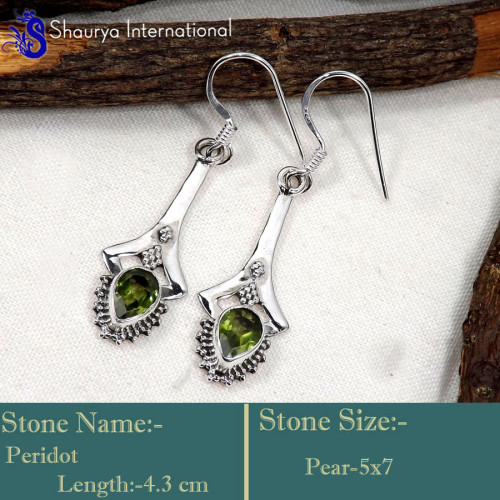 Peridot D - SDE756-Gorgeous Faceted Cut Gemstone Designer Earrings 925 Sterl Peridot D - SDE756-Gorgeous Faceted Cut Gemstone Designer Earrings 925 Sterl