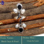 Black Onyx & Pearl C - SDR656-Amazing New Look Designer Rings 925 Sterling Silver Whole