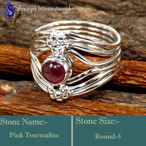 Pink Tourmaline  E - SDR655-Fabulous Handmade Designer Wholesale Rings 925 Sterling S