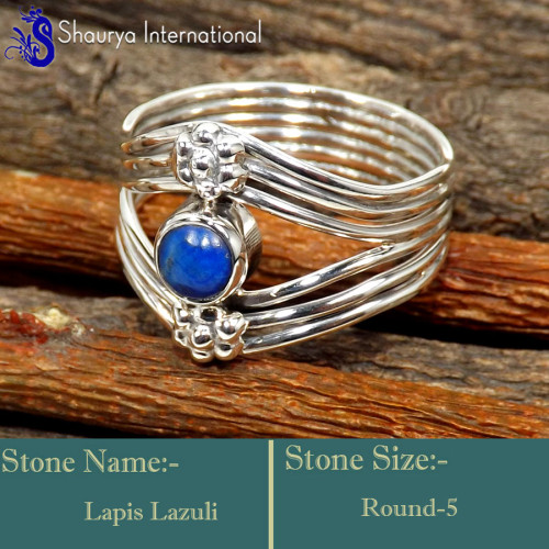 Lapis Lazuli F - SDR655-Fabulous Handmade Designer Wholesale Rings 925 Sterling S