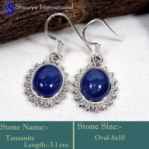 Tanzanite G - SDE750-Lovely Indian Company Handmade Designer Earrings 925 Ster Tanzanite G - SDE750-Lovely Indian Company Handmade Designer Earrings 925 Ster
