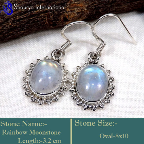 Rainbow Moonstone A - SDE748-925 Sterling Silver New Design Attractive Earrings Wholes Rainbow Moonstone A - SDE748-925 Sterling Silver New Design Attractive Earrings Wholes