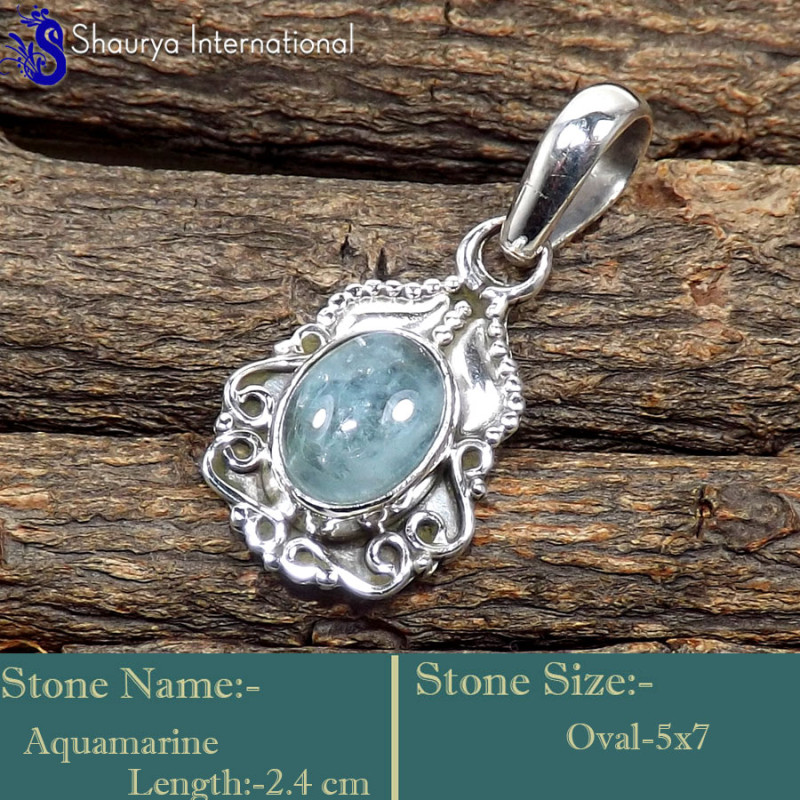 Aquamarine Cab D - SD630-Fabulous Light Weight Handmade Designer Pendants 925 Sterl Aquamarine Cab D - SD630-Fabulous Light Weight Handmade Designer Pendants 925 Sterl