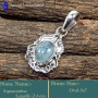 Aquamarine Cab D - SD630-Fabulous Light Weight Handmade Designer Pendants 925 Sterl