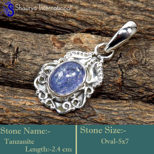 Tanzanite E - SD630-Fabulous Light Weight Handmade Designer Pendants 925 Sterl Tanzanite E - SD630-Fabulous Light Weight Handmade Designer Pendants 925 Sterl