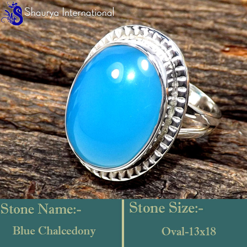 Blue Chalcedony B - SDR648-Graceful Latest Collection In Designer Rings 925 Sterling Blue Chalcedony B - SDR648-Graceful Latest Collection In Designer Rings 925 Sterling