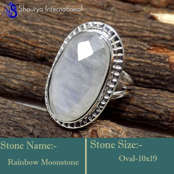 Rainbow Moonstone F - SDR647-Fabulous Faceted Cut Gemstone Designer Rings 925 Sterling Rainbow Moonstone F - SDR647-Fabulous Faceted Cut Gemstone Designer Rings 925 Sterling