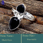 Black Onyx Cut C - SDR644-925 Sterling Silver Gorgeous Faceted Cut Designer Ring