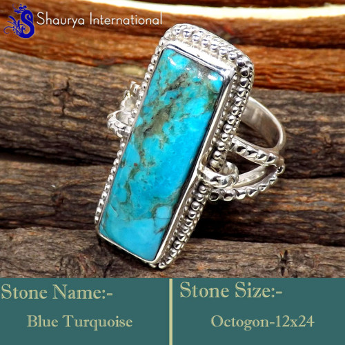 Mohave Blue Turquoise A - SDR642-Indian Company Handmade Designer Rings 925 Sterling Silve Mohave Blue Turquoise A - SDR642-Indian Company Handmade Designer Rings 925 Sterling Silve