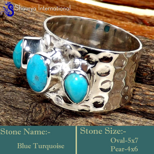 Blue Turquoise B - SDR641-Glamorous Look Handmade New Designer Rings 925 Sterling S Blue Turquoise B - SDR641-Glamorous Look Handmade New Designer Rings 925 Sterling S