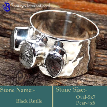 Black Rutile C - SDR641-Glamorous Look Handmade New Designer Rings 925 Sterling S Black Rutile C - SDR641-Glamorous Look Handmade New Designer Rings 925 Sterling S