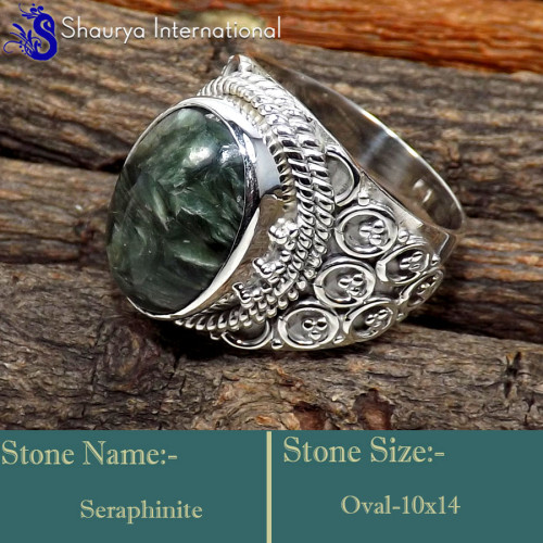 Seraphinite B - SDR640-Gorgeous Party Look Handmade Designer Rings 925 Sterling