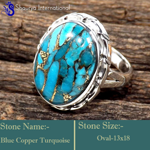 Blue Copper Turquoise A - SDR635-Lovely Latest Collection In Designer Handmade Rings 925 S Blue Copper Turquoise A - SDR635-Lovely Latest Collection In Designer Handmade Rings 925 S
