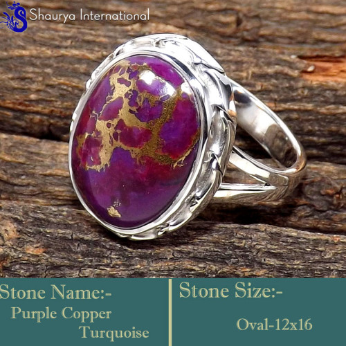 Purple Copper Turquoise M - SDR635-Lovely Latest Collection In Designer Handmade Rings 925 S Purple Copper Turquoise M - SDR635-Lovely Latest Collection In Designer Handmade Rings 925 S