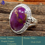 Purple Copper Turquoise A - SDR634-Stunning Party Look Handmade Designer Rings 925 Sterling