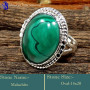 Malachite B - SDR634-Stunning Party Look Handmade Designer Rings 925 Sterling