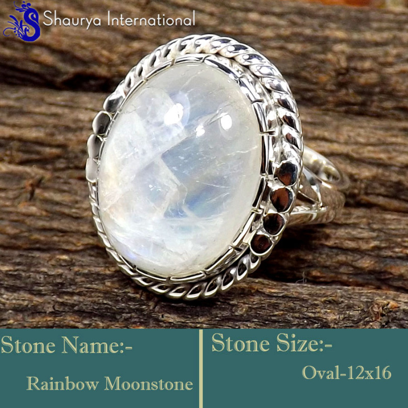 Rainbow Moonstone F - SDR634-Stunning Party Look Handmade Designer Rings 925 Sterling Rainbow Moonstone F - SDR634-Stunning Party Look Handmade Designer Rings 925 Sterling
