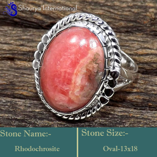 Rhodochrosite J - SDR634-Stunning Party Look Handmade Designer Rings 925 Sterling Rhodochrosite J - SDR634-Stunning Party Look Handmade Designer Rings 925 Sterling