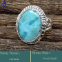 Larimar Cab M - SDR634-Stunning Party Look Handmade Designer Rings 925 Sterling