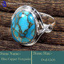 Blue Copper Turquoise G - SDR633-Exclusive Designer Factory Wholesale Handmade Rings 925 S