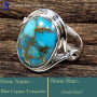 Blue Copper Turquoise I - SDR633-Exclusive Designer Factory Wholesale Handmade Rings 925 S