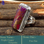 Purple Copper Turquoise B - SDR632-Glorious Designer Handmade Fashionable Rings 925 Sterling