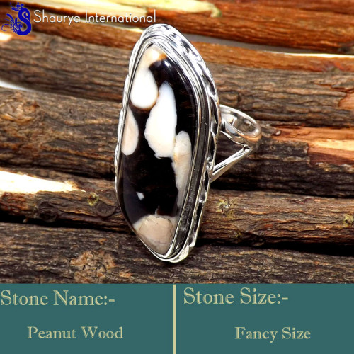 Peanut Wood E - SDR632-Glorious Designer Handmade Fashionable Rings 925 Sterling Peanut Wood E - SDR632-Glorious Designer Handmade Fashionable Rings 925 Sterling